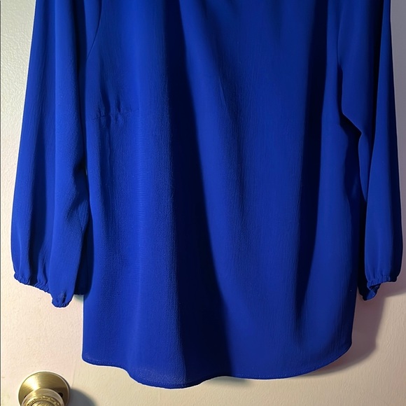 Blue Women's Top with Embellished Collar - Picture 5 of 8